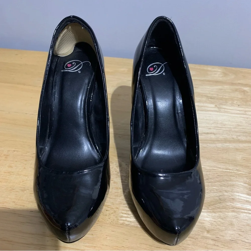 My Delicious‎ Shoes Women’s Eiffel-H Black Classic Pump Heel Size 7.5 - Picture 4 of 7